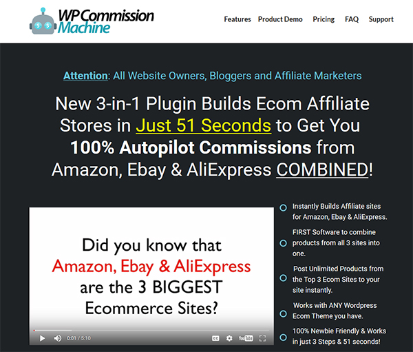 WP Commission Machine - Earn money from AliExpress, Ebay and Amazon