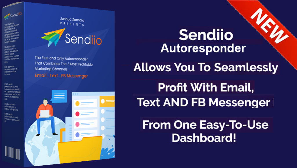 Sendioo Autoresponder fro email marketing, Facebook Messenger Marketing, Twitter Messenger Marketing and Text Message Mrketing